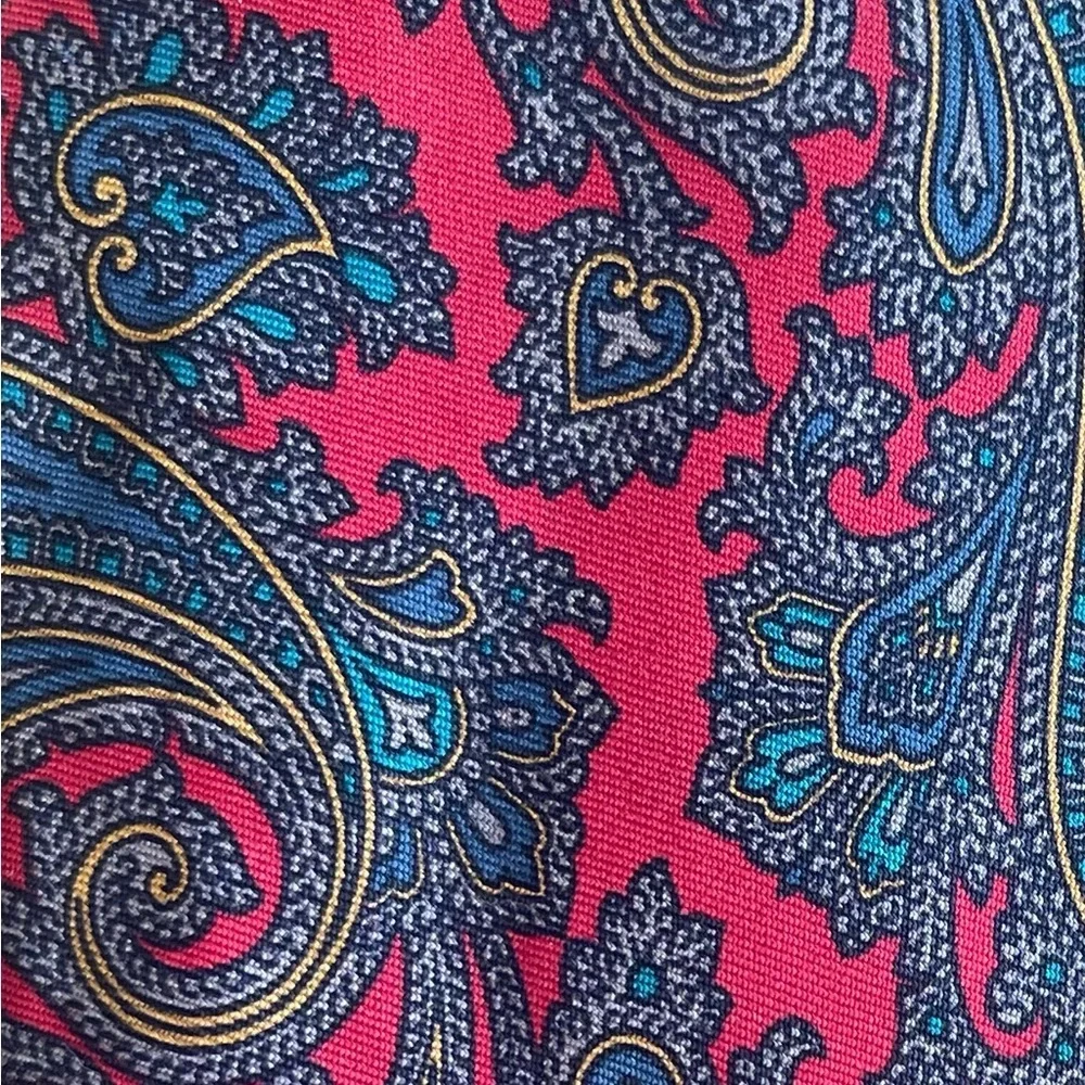 Robert Talbott for Nordstroms Vintage Paisley Red and Blue silk Tie